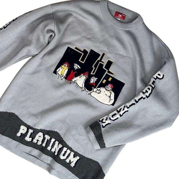 Vintage 90"s Rare Fubu Platinum Fat Albert Sweater Mens 1X Junkyard Gang Velvet - Picture 2 of 16